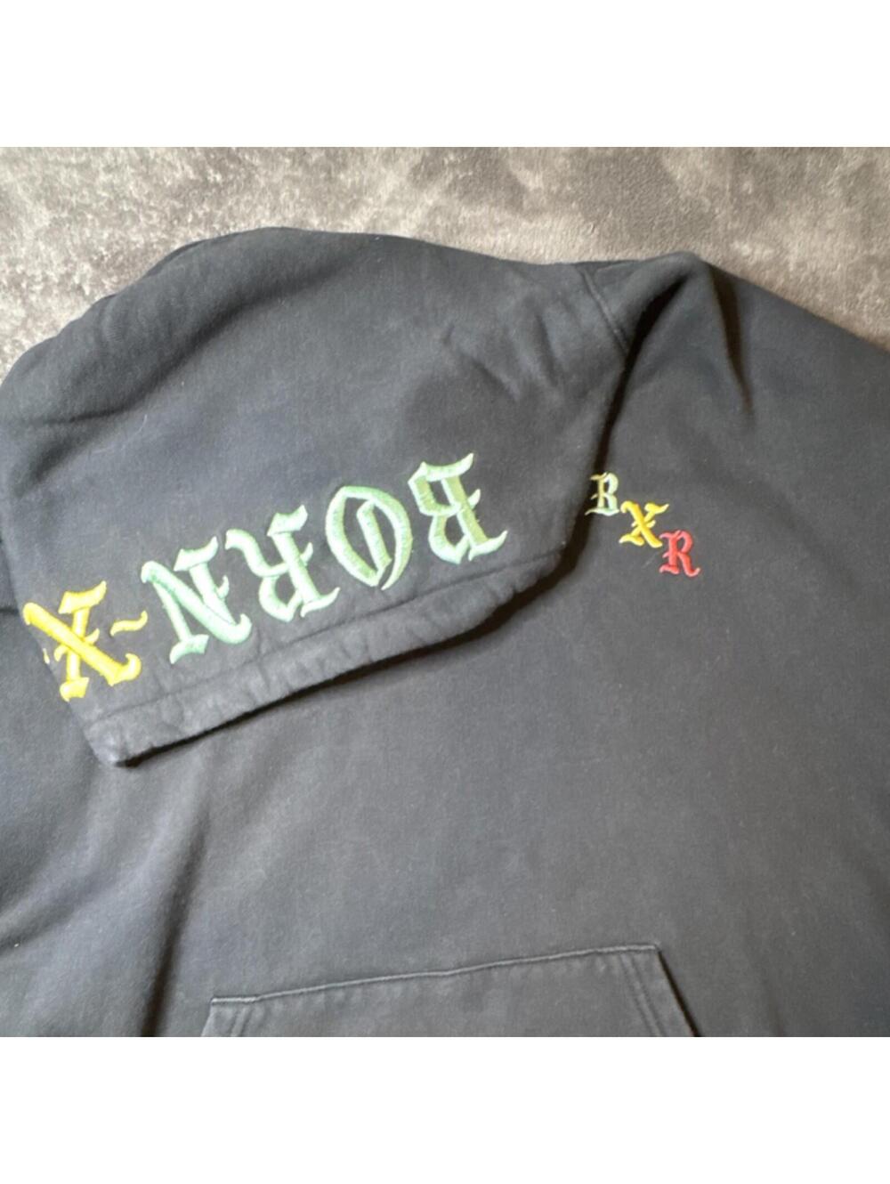 Born X Raised Embroidered Graphic Hoodie Black XL